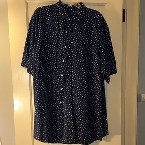 Polo by Ralph Lauren Men's 2XLT Navy and White Casual Shirt